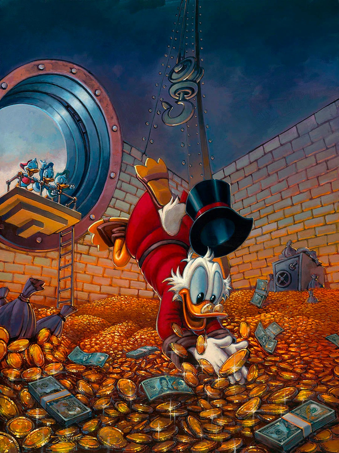 Scrooge Mcduck Walt Disney Fine Art Rodel Gonzalez Signed Limited Edition  of 195 on Canvas "diving in Gold" REGULAR Edition - Etsy New Zealand